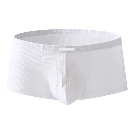 Boxer da uomo, intimo, vita bassa, tinta unita, pantaloncini a coste, slip, asciugatura rapida, convessi a U, mutandine sottili