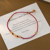 Vintage Red String Bracelet with Mobius & Lucky Fortune Coin Charm, Handmade Braided Rope Charm Bracelet for Good Luck