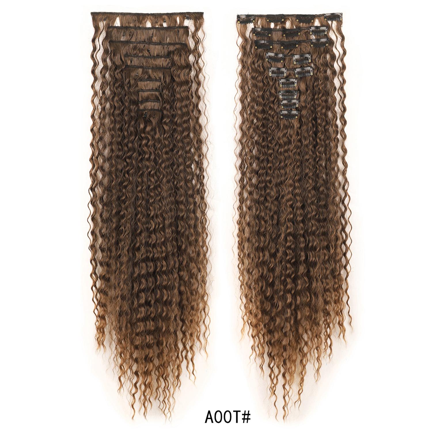 

Длинные вьющиеся синтетические накладные волосы на клипсах 9шт/комплект шиньон