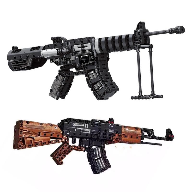 Ungiftige Zweiter Weltkrieg Militärserie 98K Ak47 Modell Montagebaustein Set Spielzeug Kinderfest Geschenk Steine Kinder DIY Montage Geschenk