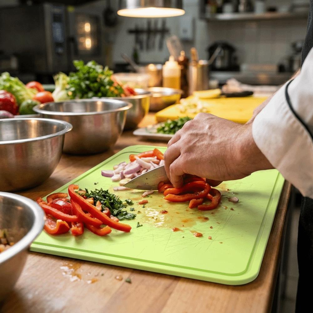 Non-Slip Silicone Cutting Board Hanging Cutting Block Mat Anti-Mold Cutting Board  Food Preparation