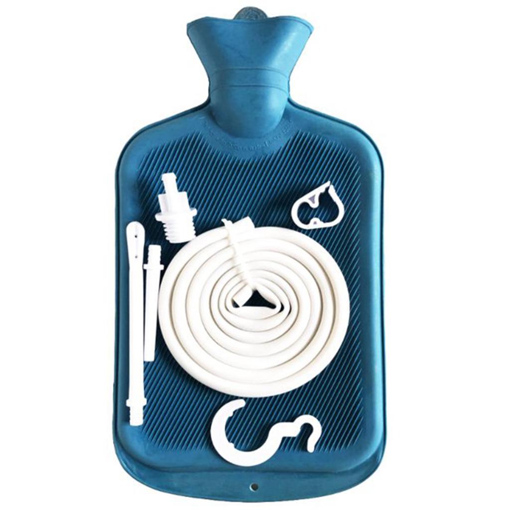 6Pcs Enema Bag Kit Rubber Enema Cleaner  Includes 2L Hot Water Bottle 4.9ft Hose Controlled Water Flow Valve 2 Syringe Pipe Hook