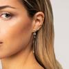 TIANDE Exquisite Zircon Tassel Chain Dangle Earrings for Women Fashion Gold Color Pierced Ear Stud Earrings Jewelry Accessories