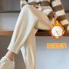 Women High Waist Corduroy Harem Pants Thick Fleece Lined Tapered Casual Jogger Trousers Fall Winter Pants