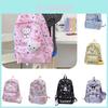 Cute Nylon Backpack For School Kids And Teens With Cartoon Prints And Large Capacity