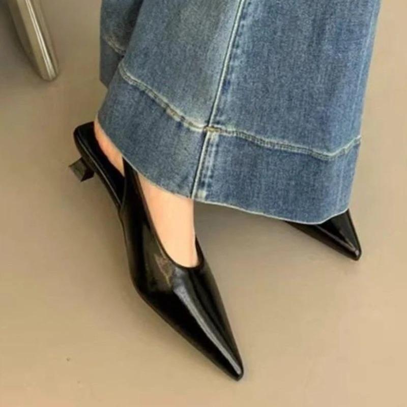 Designer Luxury Summer Pointed Toe Women Sandals Fashion Singbacks Mules Shoes Ladies Elegant Low Heel Stripper Party Sandalias