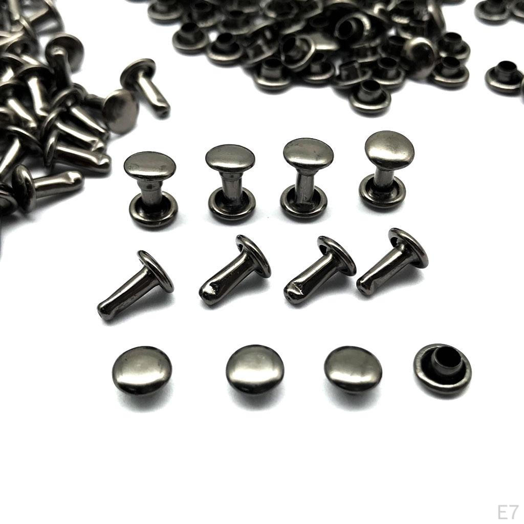 100 Pack Metal Studs for Leather Crafts and Decorations - 6x8mm Size