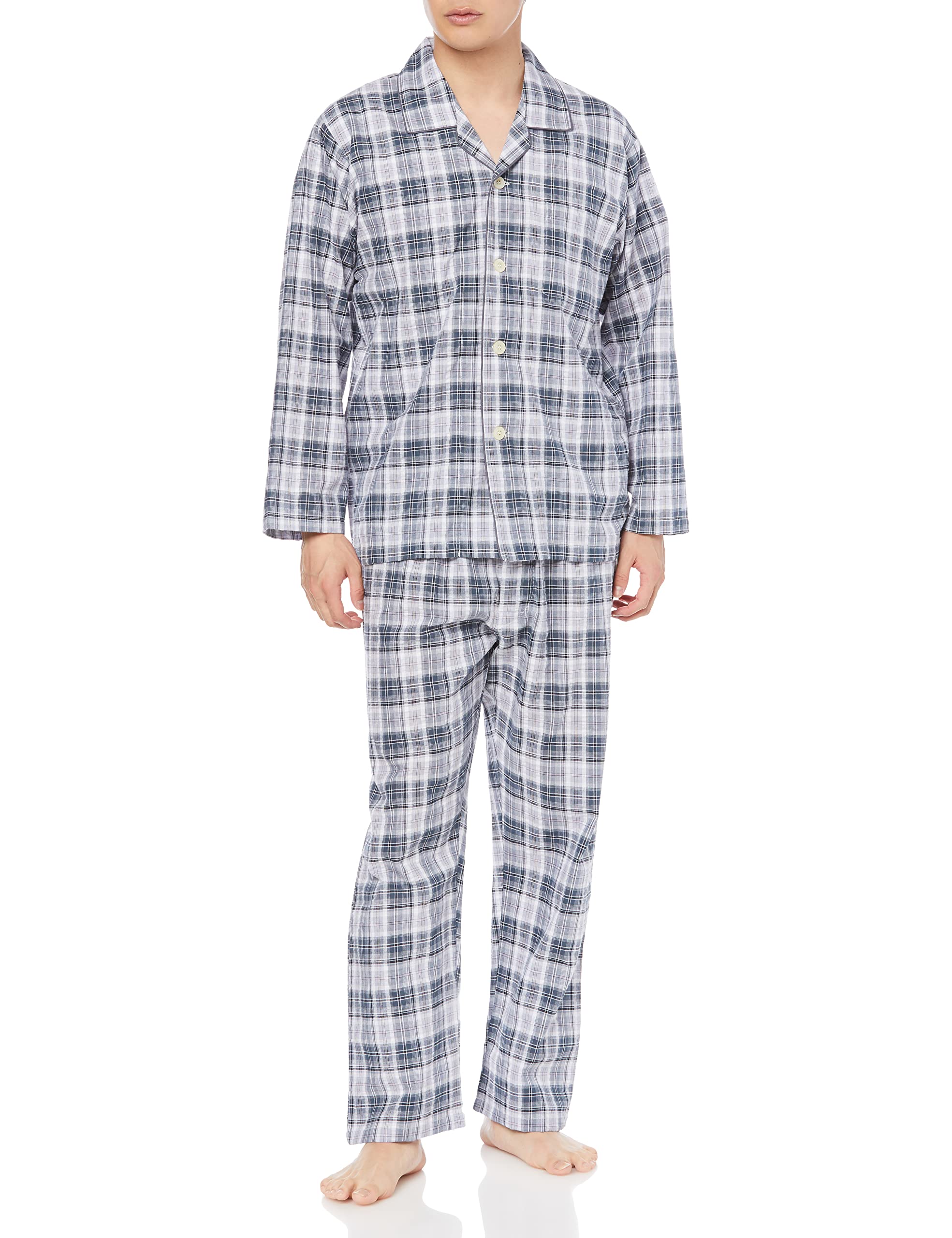 

Gunze Брюки с длинным рукавом L Пижама, 100% хлопок, Влаговпитывающие, Быстросохнущие, Окрашенная пряжа Футбол, (Переднее открытие), Мужской, Серый_SF2132