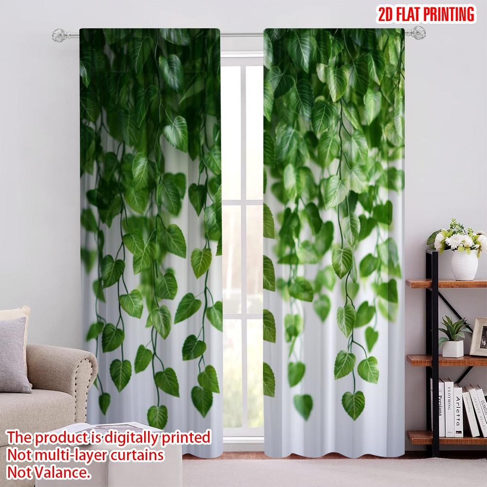 

2pcs,2D plane printing Curtain Popular Green Cascade Durable Polyester (without rod) Gifts for Bedroom, Kitchen, Office & Living 52.50 × 116.00 cm 2 pcs