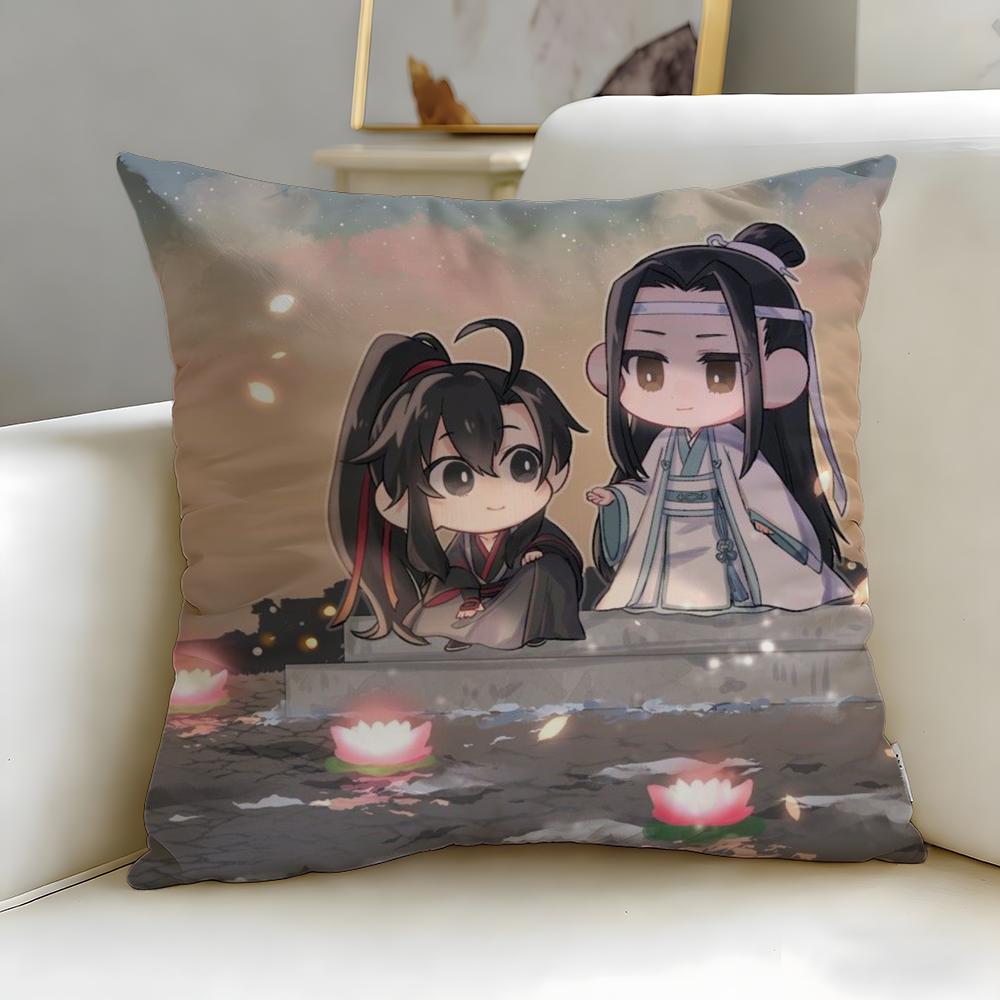 Classic Donghua Mo Dao Zu Shi Cushion Cover Soft & Easy-Wash Pillow Case – Versatile for Couch, Bed, Travel and Office