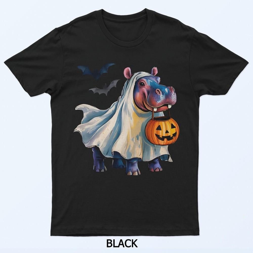 Cute Hippo Halloween Pumpkin Hippopotamus Costume Girls T-Shirt