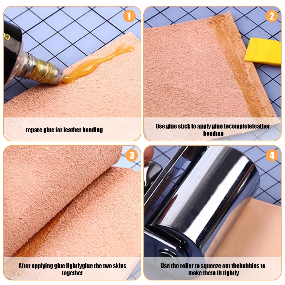 2PCS Leather Roller Push Wheel Manual Leather Pressing Tool For Leather Processing Leather Goods Making Leather Repair DIY Craft