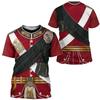 Herren Schottischer Highlander Soldat Uniform 3D Druck T-Shirt, Vollgrafik Kurzarm Rundhals Halloween Cosplay Historische Rollenspiel Party T-Shirt