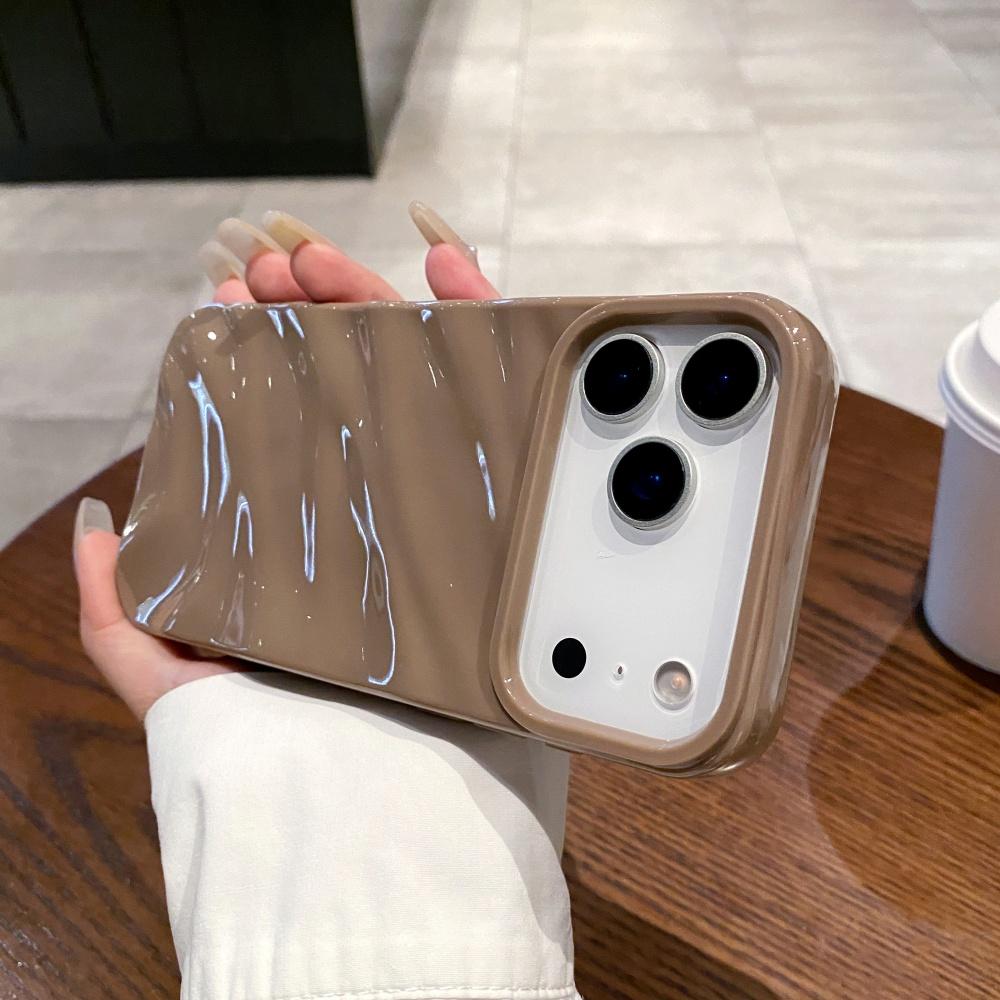 Wave Texture Soft Silicone Phone Case For iPhone 17 Air 16 15 14 13 12 11 XS 8 Plus Pro Max Independent Button Full Bumper Cover