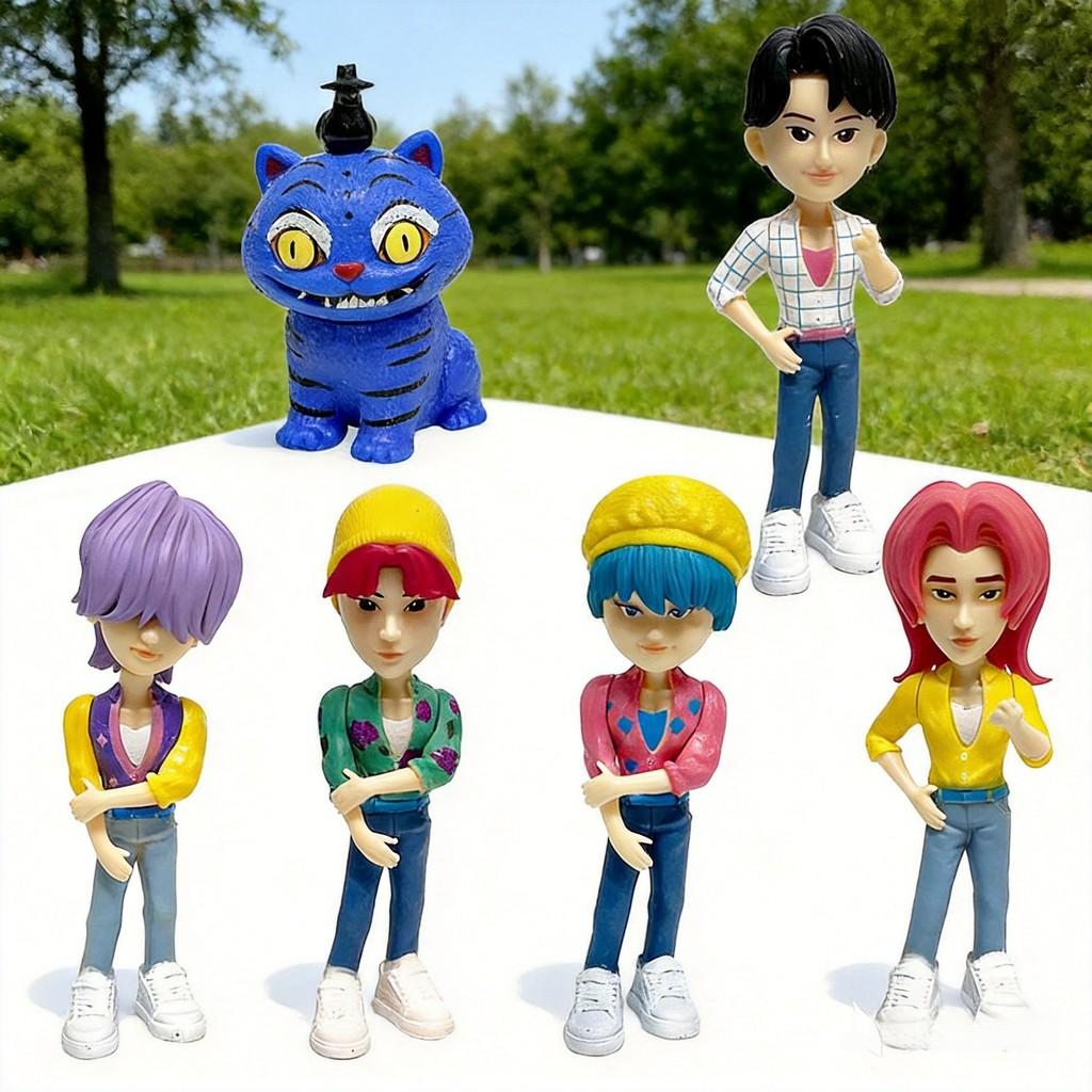 Kpop Demon Hunters Pvc Figurine Collection Set, Perfect Ornament For Fans And Collectors Home Office Decor