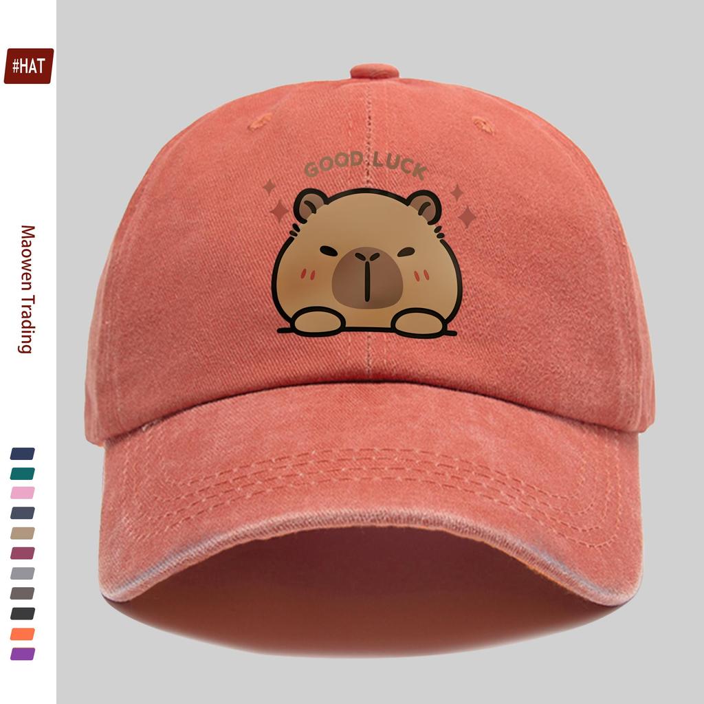 pc Cute Capybara Print Baseball Cap Fashion Casual Design Golf Hat Home Leisure Decor Hat Comfortable Lightweight Papa Cap