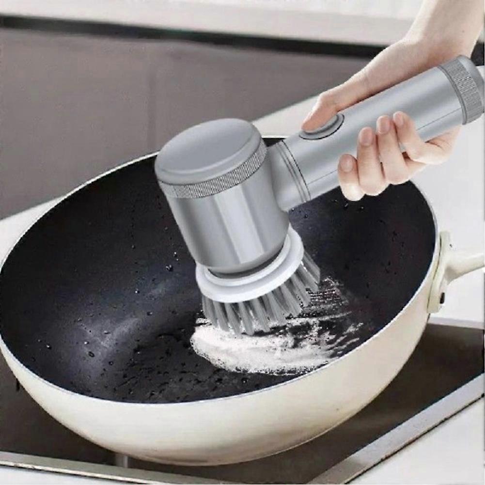 Cordless Electric Spin Scrubber - Rechargeable Power Cleaning Brush with Replaceable Heads for Bathroom, Kitchen, Tiles, Floors