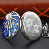 Sun, Moon, Stars, Pearl Oil Painting Men's and Women's Quartz Pocket Watch Retro Fashion Necklace Pendant Student Festival Gift
