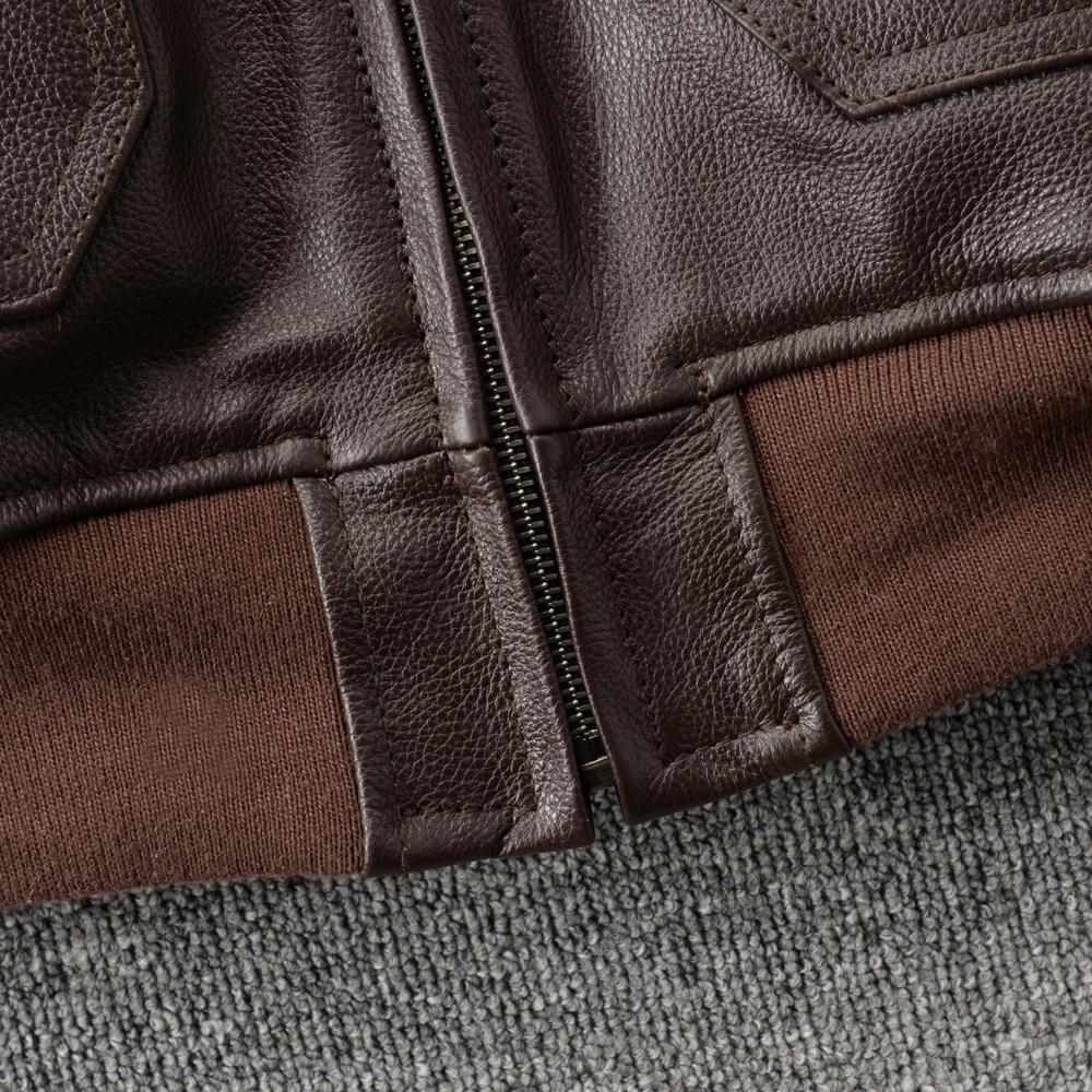 Genuine CowMen Leather Jacket Detachable Fur Collar Top G1 Flight Suit Jackets For Men Military Aviator Cowhide Coat Winter