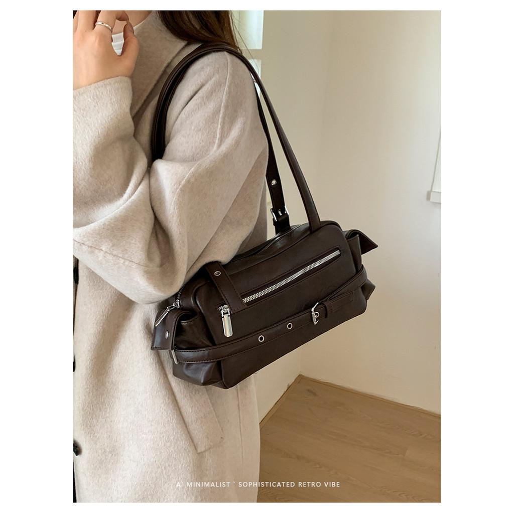 IELGY Ladies Underarm Bag Retro Casual Portable Boston Bag Large Capacity Simple