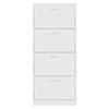 VidaXL Armoire à chaussures Blanc 63x24x147 cm Bois d'ingénierie 342542