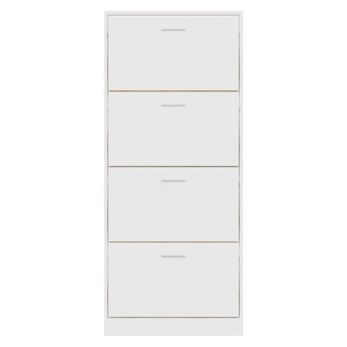 VidaXL Armoire à chaussures Blanc 63x24x147 cm Bois d'ingénierie 342542