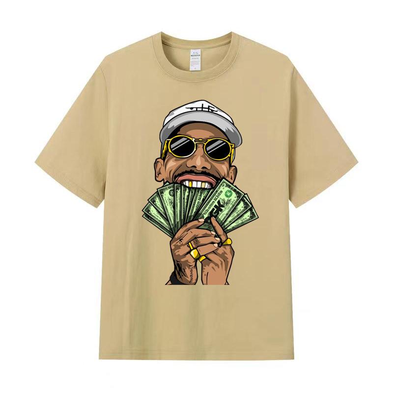 Letní Pánské tričko Vysoce kvalitní bavlna Tričko s krátkým rukávem potisk Dámské tričko Móda Sportovní košile Běžné Jogging Top