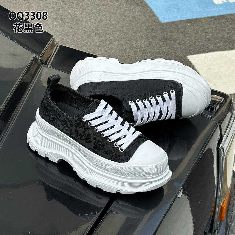 Thick baseplate shoes spring and autumn new national style embroidered canvas small breathable muffin shoes