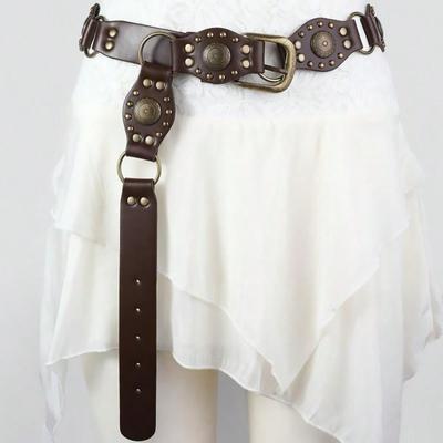 Vintage Rivet Wide Belt Personality Trend Punk Metal Buckle Waist Belt