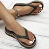 Women's Outdoor Platform Wedge Sandals Girls Popular Bohemian Style Thick Soft Soled Summer Casual Fashionable Flip Flops