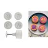 Mung Bean Cake Mold with 4 Seals- Rose Peony Plum Blossom- Mold Set Hand Pressed Cookie Dessert Diy Pastry Baking Tool