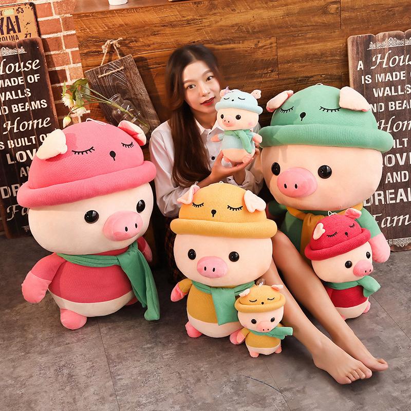 1pc 25cm Kawaii Cross-dressing Pig Plush Pendant Soft Stuffed Cartoon Animal Pig Toys Car/Bedroom Pendant Dolls Kids Best Gifts