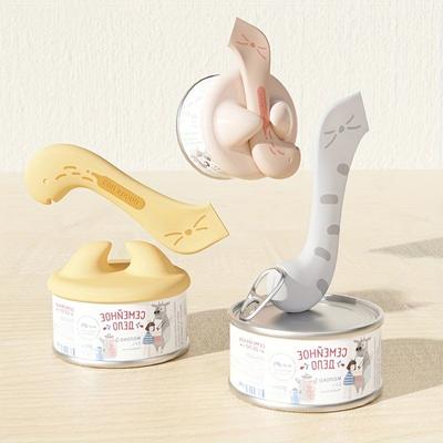 Cuchara para mascotas, abrelatas multifuncional, cuchara para comida húmeda, tapa de sellado de lata de silicona para mascotas, almacenamiento de alimentos, accesorios para gatos y perros