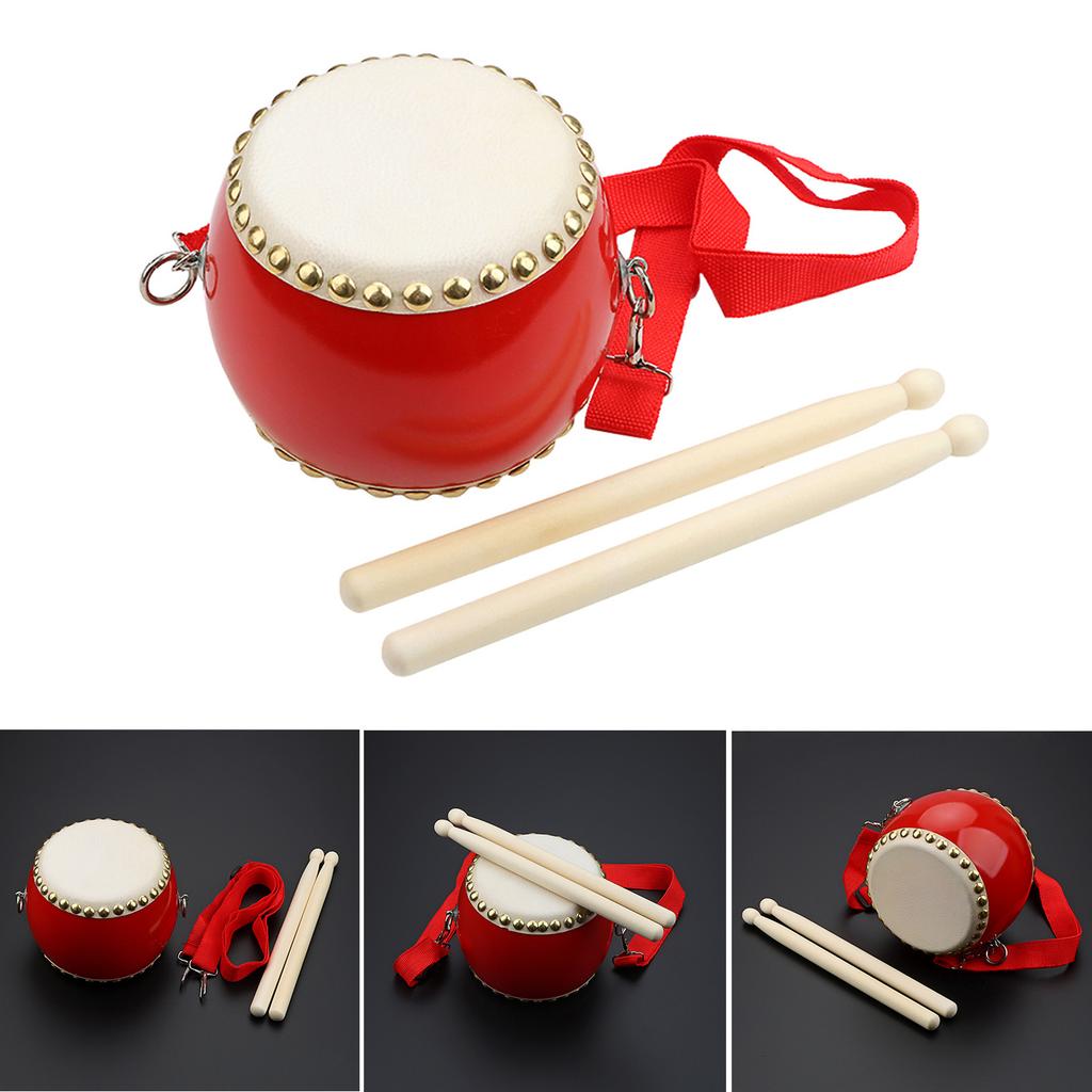 Fashion Tang Drum Traditional Chinese Drum Children Cowhide Drum Children Wooden Drum Toy Percussion Instrument