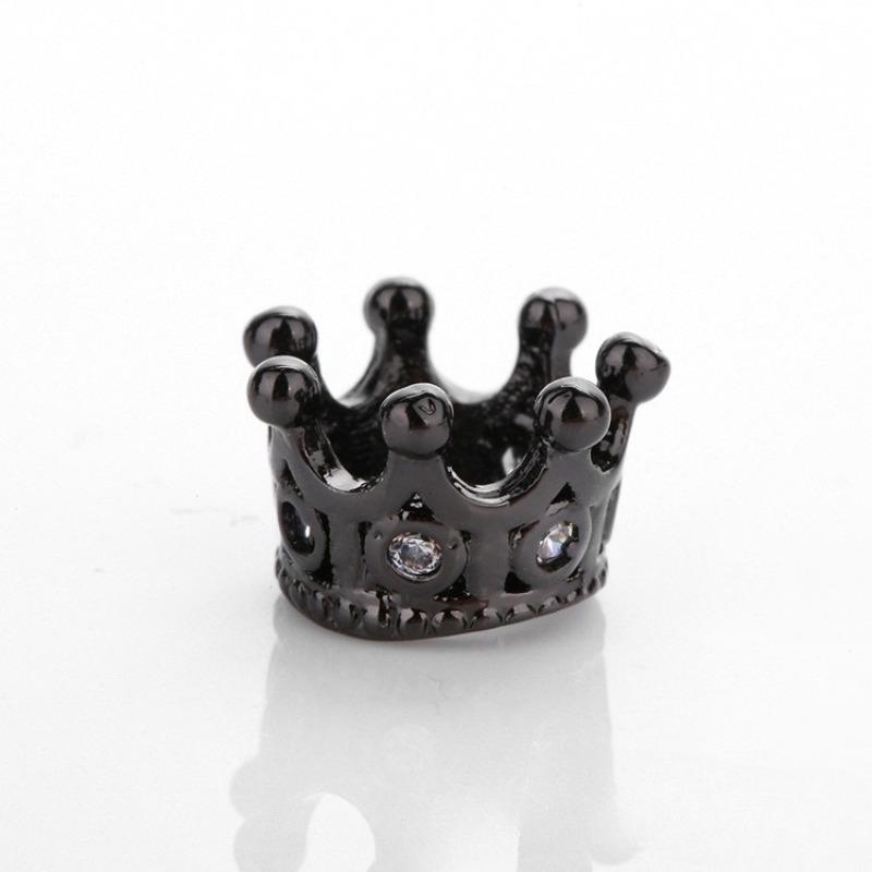 10 Pcs/lot Micro Inlaid Crown Spacer Charms Zircon Accessories Bracelet Hand Chain Necklace DIY Beads for Jewelry Making