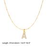Stainless Steel Zirconia Initial Letter Necklace for Women, A -Z  Alphabet Pendant Snake Chain Collar Layered Jewelry