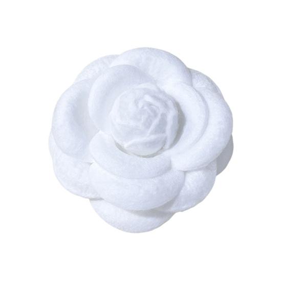 

Женская брошь из ткани в форме камелии, противоскользящий износостойкий костюм, шарф, пальто, воротник, шляпа, булавка, украшение для выпускного вечера, вечеринки белый