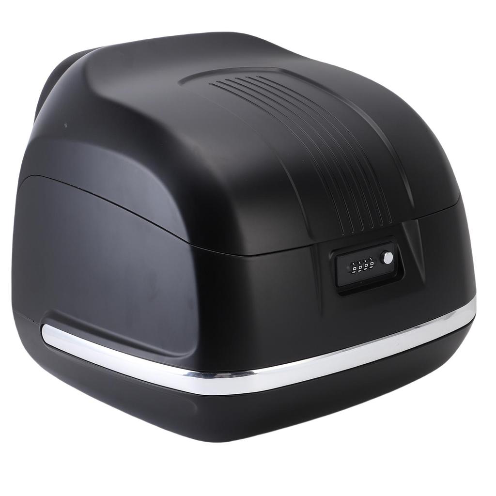 35L Universal Motorcycle Rear Case Vintage Water Proof Motorcycle Rear Top Box for Electric Scooters Black