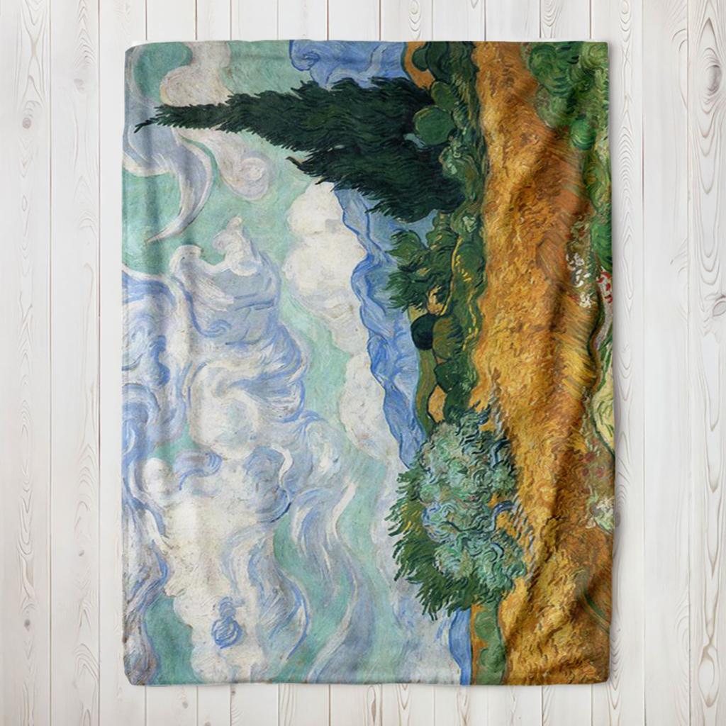 Van Gogh Famous Art Sunflowers Printed Blanket, Sofa,Bedroom,Bed Home Office Nap Blanket ,Funny Gift Thermals,Travel Blankets
