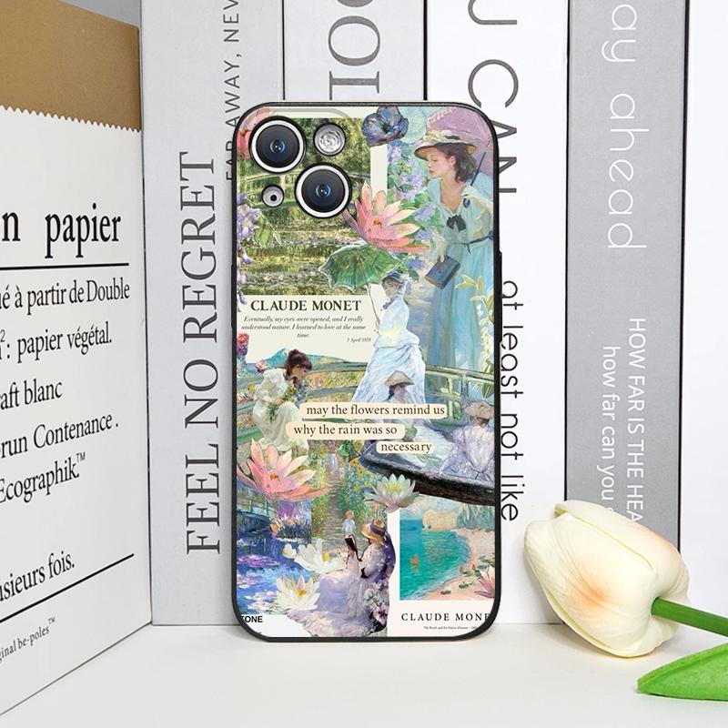

Luxury Beautiful Girl Phone Case for IPhone 11 15 14 16 Pro MAX 12 13 7 8 Plus X XR XS SE Silicone Cover Fundas Claude Monet Art iPhone 13 Pro