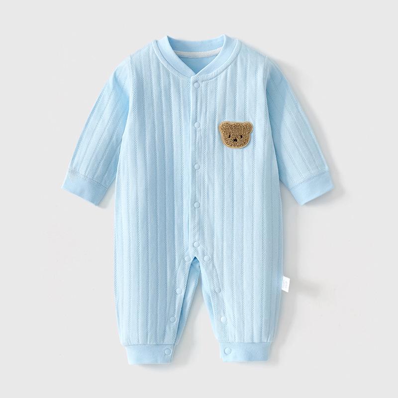 Pure Cotton Newborn Long Sleeve Bodysuit: All-Season, Close-Fitting Pajamas