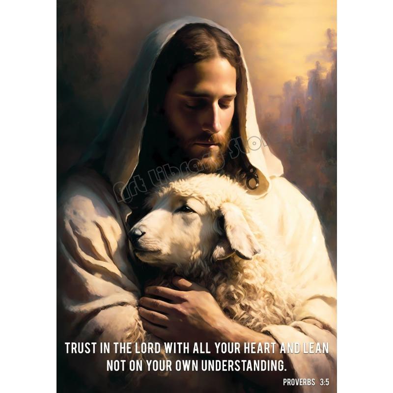 

Портрет Иисуса Христа и цитаты из Библии Религиозный плакат Настенное искусство Картины Холст Живопись Скандинавская Гостиная Домашний декор 21cm×30cm NoFrame