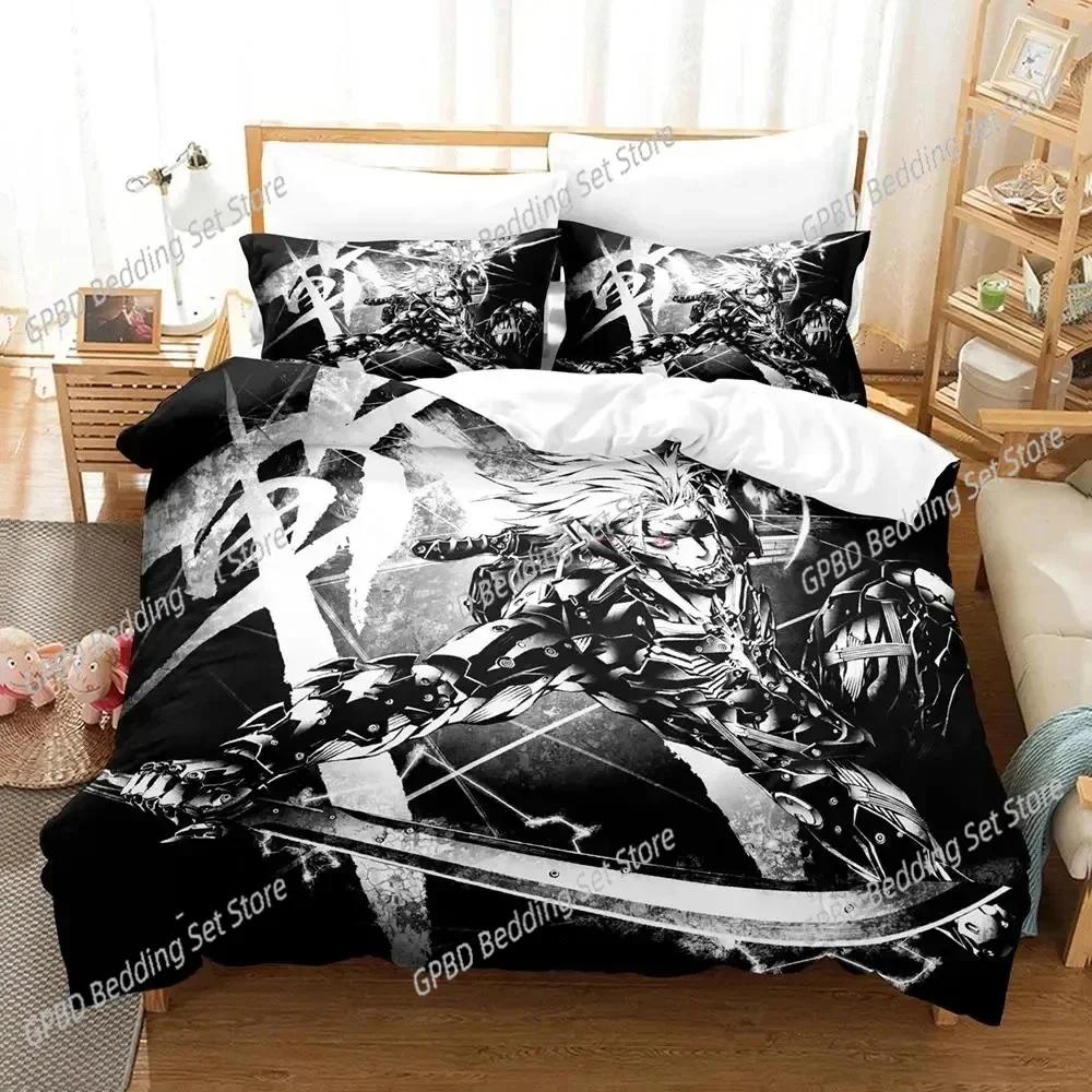 3D-Druck Spiel Metal Gear Rising Revengeance 3D Bettwäsche-Set Bettbezug Bettwäsche-Set Steppdecke Leinen Kissenbezüge Einzel Doppel Twin King Queen