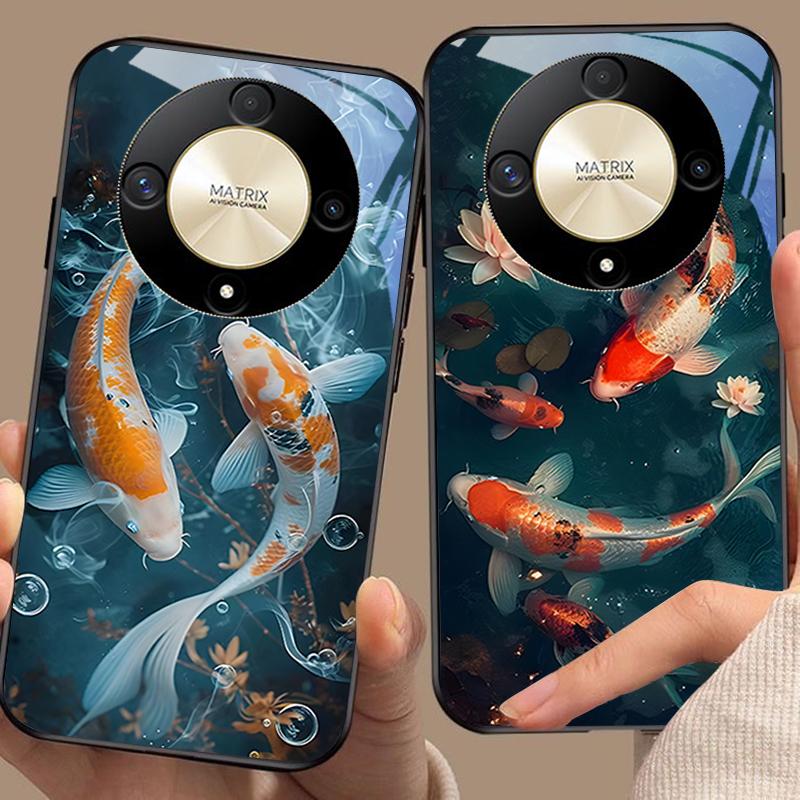 Funda de Cristal Templado para Teléfono Chino Wind Fish Para Honor Magic 6 50 70 90 Lite X7b 200 Pro Nova 10 Nova 5T X6 P30 Pura 70 Ultra