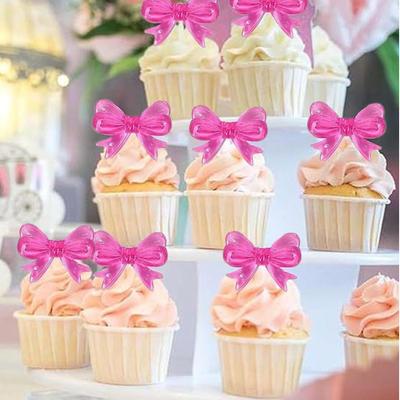 Cupcake-Picker 30 Stück Niedliche Party-Dekorationen Schleifenförmige Hochzeits-Cupcake-Topper Für Geburtstag Weihnachten Feiertag Thanksgiving