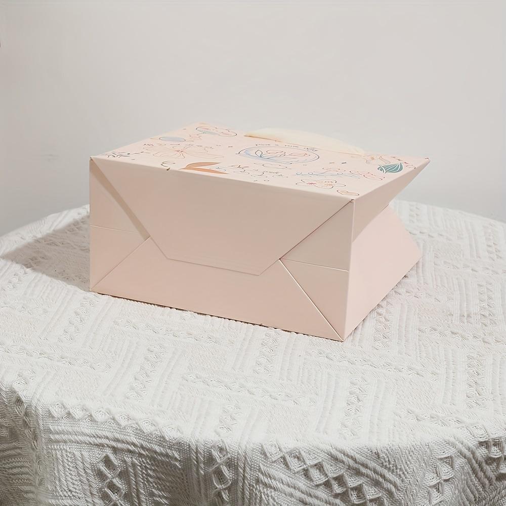 8pcs Party Drawstring Gift Bag White Paper Printed Waterproof Film Light Luxury Handle Lines Simple Pen Painting Soft Interactive Multi-element