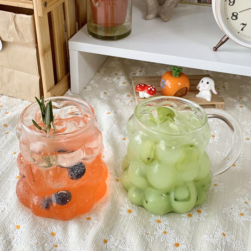 Cold Coffee Cups Latte Coffee Glass Juice Milk Water Cup Clear Water Bottle Glasses for Drinks Kitchen Desk Accessorie