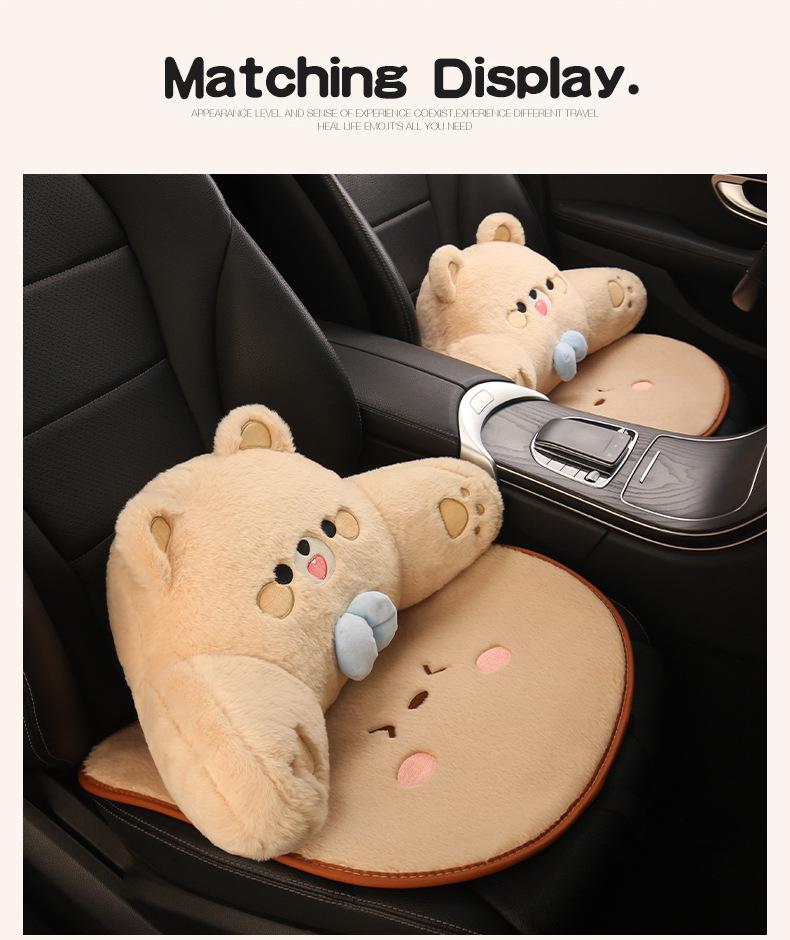 Blumenbär Winter Plüsch Autositzkissen für Leapmotor T03/B01/B10/C10 - Cartoon Niedliches Mädchen Design