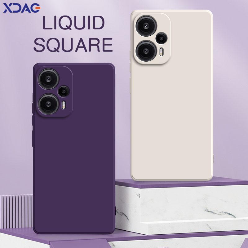 

2023 Квадратный жидкий силиконовый чехол для Xiaomi POCO F5 Pro Camera Защитный мягкий чехол для задней панели телефона POCOF5Pro Противоударные аксессуары