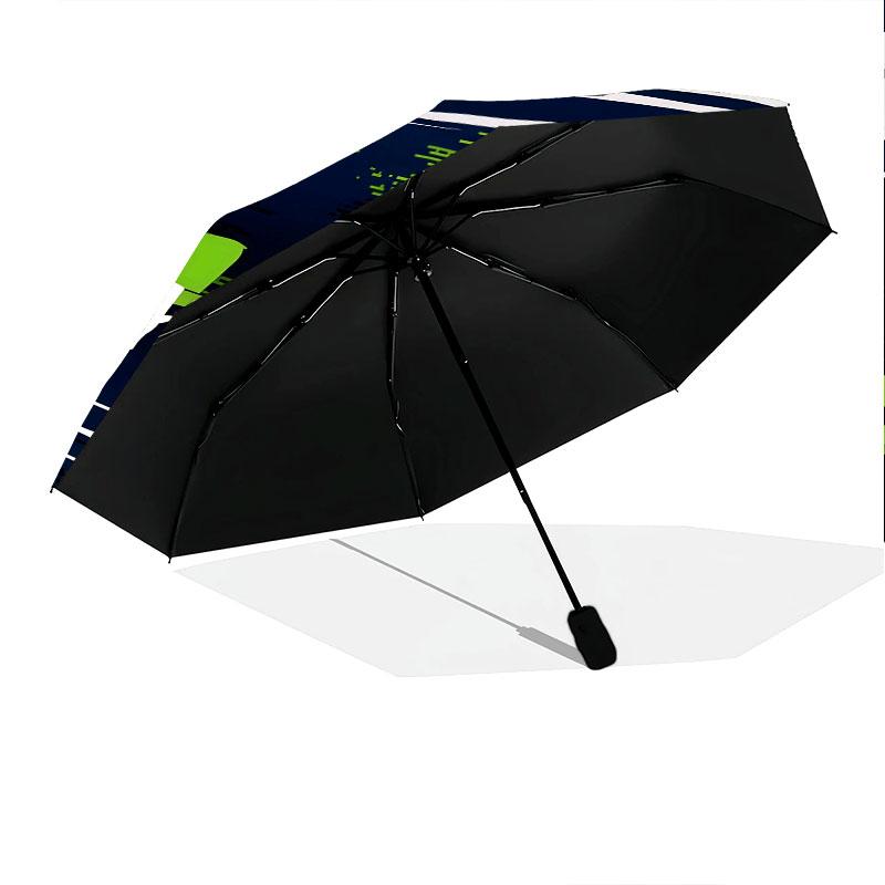Seattle Seahawks pattern, automatic folding umbrella, portable and foldable design, 8 ribs, a Christmas or birthday gift.